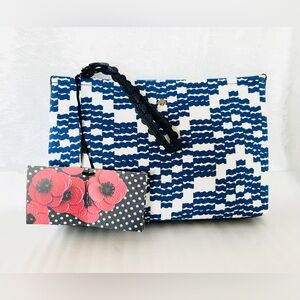 Kate Spade Blue and White Patterned Clutch
